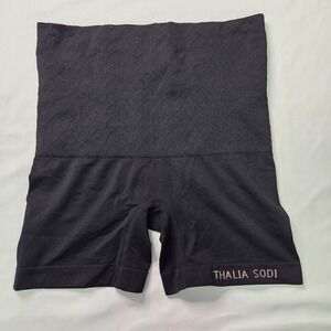 Thalia Sodi  Womens Black Small Compression Knit High Waist Shaping Shorts